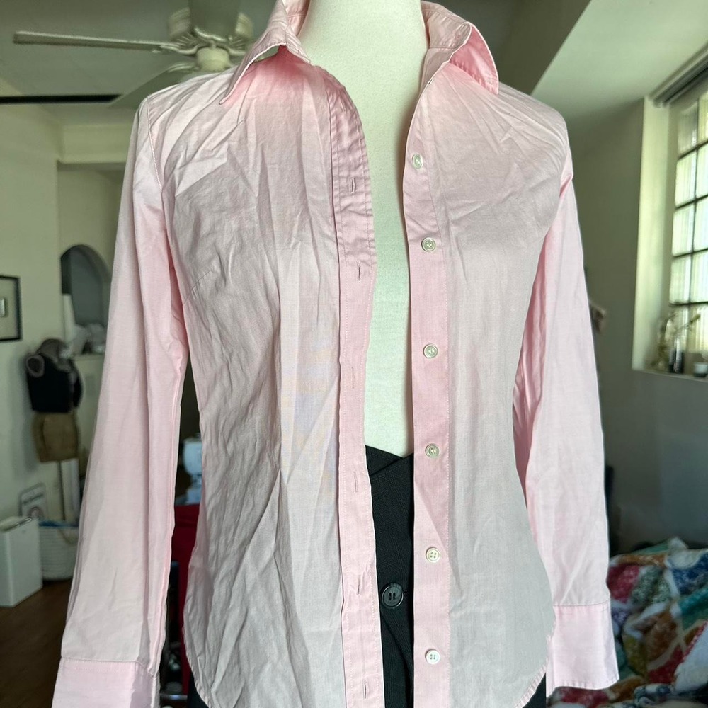 J Crew pink button down top